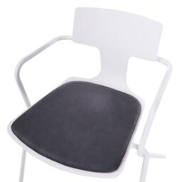 Wyld and Coco Set of 2 Conference Chairs White Shell Black PU Cushion Metal Legs - thumbnail 7