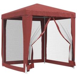 Berkfield Home Party Tent with 4 Mesh Sidewalls Red 2x2 m HDPE