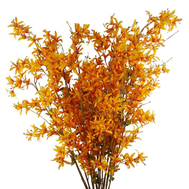 Leaf 6x 130cm Yellow Blossom Floral Spray Artificial - Size: 6x 130 cm - image 1