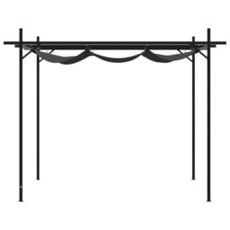 Berkfield Home Pergola with Retractable Roof Anthracite 295x292x230 cm in Black - Size: 295 x 292 x 230 cm - thumbnail 4