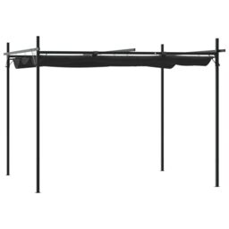 Berkfield Home Pergola with Retractable Roof Anthracite 295x292x230 cm in Black - Size: 295 x 292 x 230 cm - thumbnail 2
