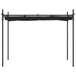 Berkfield Home Pergola with Retractable Roof Anthracite 295x292x230 cm in Black - Size: 295 x 292 x 230 cm - thumbnail 3