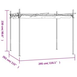 Berkfield Home Pergola with Retractable Roof Anthracite 295x292x230 cm in Black - Size: 295 x 292 x 230 cm - thumbnail 6
