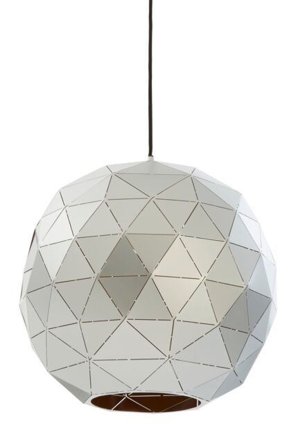 Orsina Small Silver Finish Pendant Light, Geometric Iron Pendant Light with Gold Interior, Black Cord Ceiling Light - image 1
