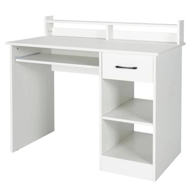 NESTLUNE White Home Office Executive Workstation Desk - Size: 100 cm x 100 cm - image 1