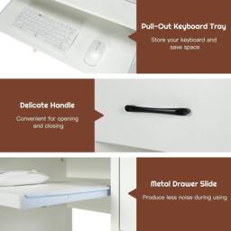 NESTLUNE White Home Office Executive Workstation Desk - Size: 100 cm x 100 cm - thumbnail 3