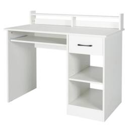 NESTLUNE White Home Office Executive Workstation Desk - Size: 100 cm x 100 cm