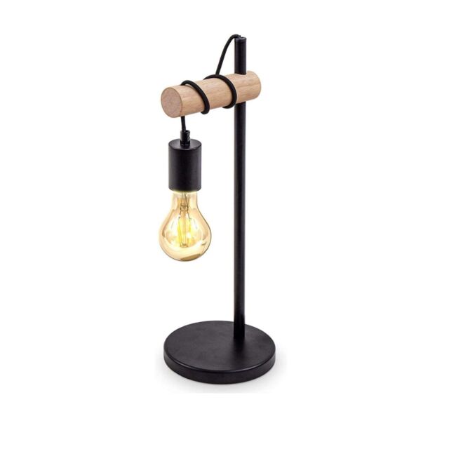 COMELY Retro Table Lamp, Black, E27 Socket, 10W Max, Rotary Switch in Black - image 1