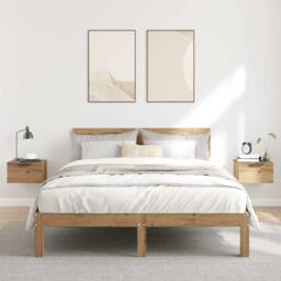 Berkfield Home Durable Wall-mounted Bedside Cabinets 2 pcs Artisan Oak 34x30x20 cm in Brown - Size: 34 x 30 x 20 cm - thumbnail 1