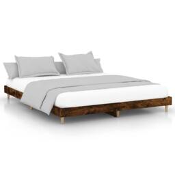 Berkfield Home Bed Frame Smoked Oak 120x200 cm Engineered Wood in Brown - Size: Small Double - thumbnail 1