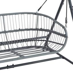 Wyld and Coco 2-Seater Patio Swing - Grey Steel Frame Water-Repellent Canopy - thumbnail 8