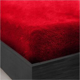 Smart Living Luxury Teddy Bear Fleece Fitted Sheet in Red - Size: King Fitted - thumbnail 2