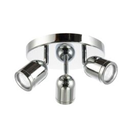 Happy Homewares Modern Triple Metal Spot IP44 Bathroom Ceiling Light with Adjustable Heads in Silver - thumbnail 4