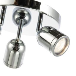 Happy Homewares Modern Triple Metal Spot IP44 Bathroom Ceiling Light with Adjustable Heads in Silver - thumbnail 2