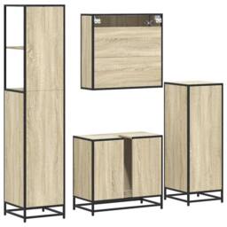 Berkfield Home Durable 4¬†Piece Bathroom Furniture Set¬†Sonoma Oak Engineered Wood - thumbnail 8
