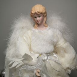 Samuel Alexander 30cm Angel Holding Dove Christmas Tree Topper in White