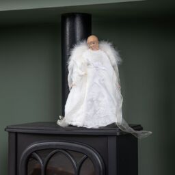 Samuel Alexander 30cm Angel Holding Dove Christmas Tree Topper in White - thumbnail 7