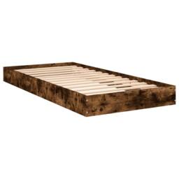Berkfield Home Bed Frame Frame Smoked Oak 75x190 cm Small Single Wood in Brown - thumbnail 3