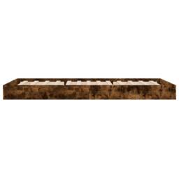Berkfield Home Bed Frame Frame Smoked Oak 75x190 cm Small Single Wood in Brown - thumbnail 5