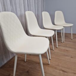 KOSY KOALA Dining Chairs Set Of 4 Cream Chairs Stitched Faux Leather Chairs, Soft Padded Seat Living Room Chairs, Kitchen Chairs - thumbnail 6