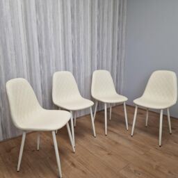 KOSY KOALA Dining Chairs Set Of 4 Cream Chairs Stitched Faux Leather Chairs, Soft Padded Seat Living Room Chairs, Kitchen Chairs - thumbnail 5