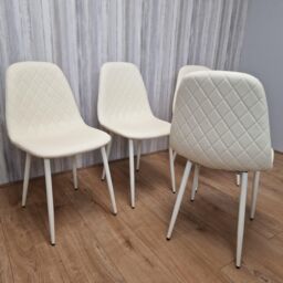 KOSY KOALA Dining Chairs Set Of 4 Cream Chairs Stitched Faux Leather Chairs, Soft Padded Seat Living Room Chairs, Kitchen Chairs - thumbnail 3