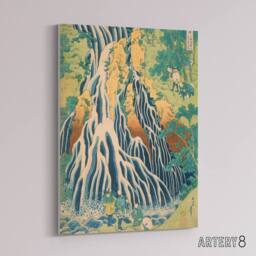 "Artery8 Hokusai Kirifuri Waterfall Mount Canvas Japanese Wall Art - Size: W18"" x H24""" - thumbnail 2