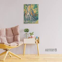 "Artery8 Hokusai Kirifuri Waterfall Mount Canvas Japanese Wall Art - Size: W18"" x H24""" - thumbnail 3