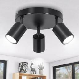 KORVIXA 3 Way Adjustable Ceiling Light Spotlight in Black - thumbnail 5