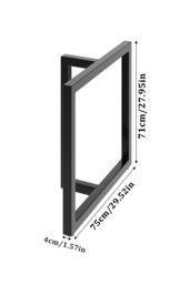 Living and Home 2Pcs Black T-shaped Anti-Slip Metal Table Legs Furniture Replacement Legs for DiningTable, Desks and Workbenches，75cm W x 71cm H - thumbnail 6