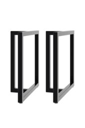 Living and Home 2Pcs Black T-shaped Anti-Slip Metal Table Legs Furniture Replacement Legs for DiningTable, Desks and Workbenches，75cm W x 71cm H - thumbnail 3