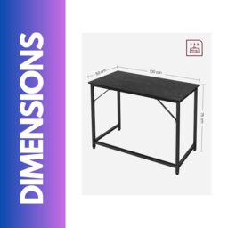 Rafaelo Mobilia Industrial Rustic Computer Desk Home Office Workstation in Black - thumbnail 6
