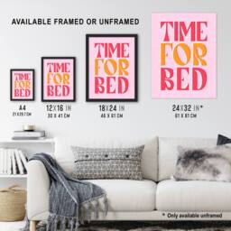 "Artery8 Time For Bed Pink & Orange Bold Modern Wall Art Print - Size: W12"" x H16""" - thumbnail 3