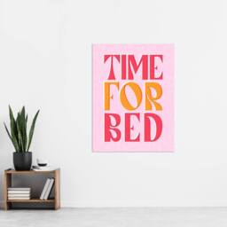 "Artery8 Time For Bed Pink & Orange Bold Modern Wall Art Print - Size: W12"" x H16""" - thumbnail 4