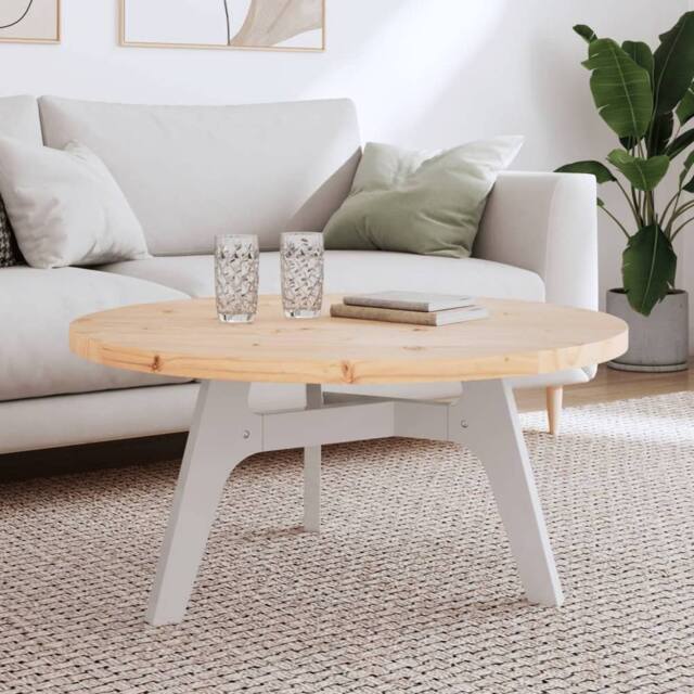 Berkfield Home Table Top Round Ø90x3 cm Solid Wood Pine in Brown - Size: 90x3 cm - image 1