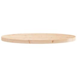 Berkfield Home Table Top Round Ã˜90x3 cm Solid Wood Pine in Brown - Size: 90x3 cm - thumbnail 4
