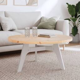 Berkfield Home Table Top Round Ã˜90x3 cm Solid Wood Pine in Brown - Size: 90x3 cm - thumbnail 1