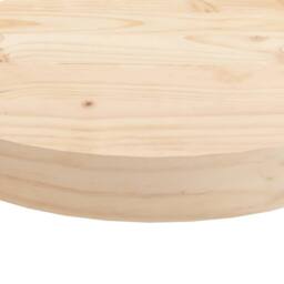 Berkfield Home Table Top Round Ã˜90x3 cm Solid Wood Pine in Brown - Size: 90x3 cm - thumbnail 5