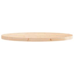 Berkfield Home Table Top Round Ã˜90x3 cm Solid Wood Pine in Brown - Size: 90x3 cm - thumbnail 3