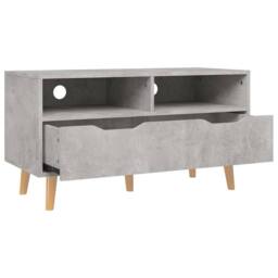 Berkfield Home TV Cabinet Concrete Grey 90x40x48.5 cm Engineered Wood - thumbnail 4