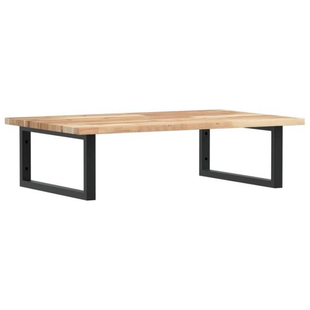 Berkfield Home Basin Shelf Wall Mounted Steel & Solid Wood Acacia in Brown - image 1