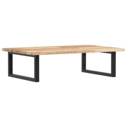 Berkfield Home Basin Shelf Wall Mounted Steel & Solid Wood Acacia in Brown - thumbnail 1