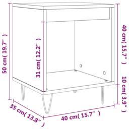 Berkfield Home Bedside Cabinet Concrete Grey 40x35x50 cm Engineered Wood - Size: 40 x 35 x 50 cm - thumbnail 9