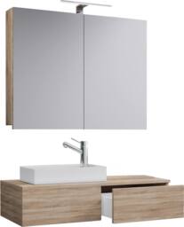 VCM 3tlg washroom washbasin Gudas cabinet in Natural - thumbnail 2