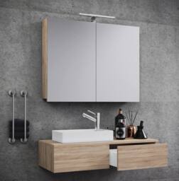 VCM 3tlg washroom washbasin Gudas cabinet in Natural - thumbnail 3