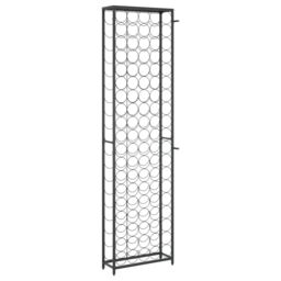Berkfield Home Wine Rack for 95 Bottles Black 54x18x200 cm Wrought Iron - Size: 54 x 18 x 200 cm - thumbnail 5