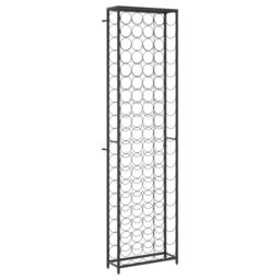 Berkfield Home Wine Rack for 95 Bottles Black 54x18x200 cm Wrought Iron - Size: 54 x 18 x 200 cm - thumbnail 2