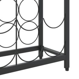 Berkfield Home Wine Rack for 95 Bottles Black 54x18x200 cm Wrought Iron - Size: 54 x 18 x 200 cm - thumbnail 6
