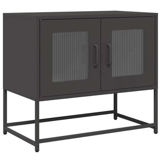 Berkfield Home TV Cabinet Black 68x39x60.5 cm Cold-rolled Steel - image 1