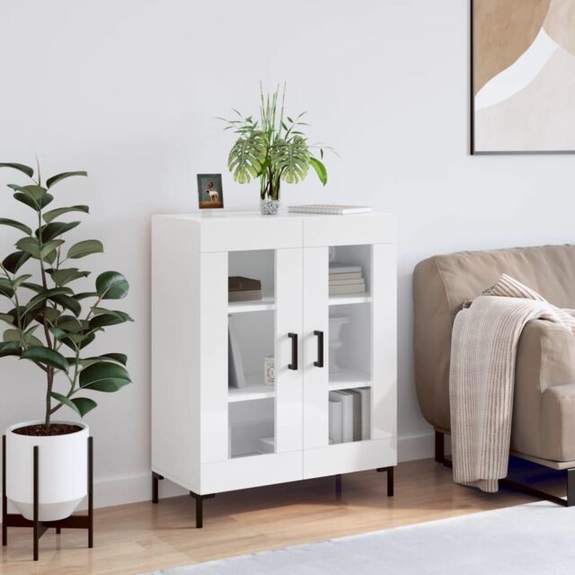 Berkfield Home Sideboard High Gloss White 69.5x34x90 cm Engineered Wood - image 1